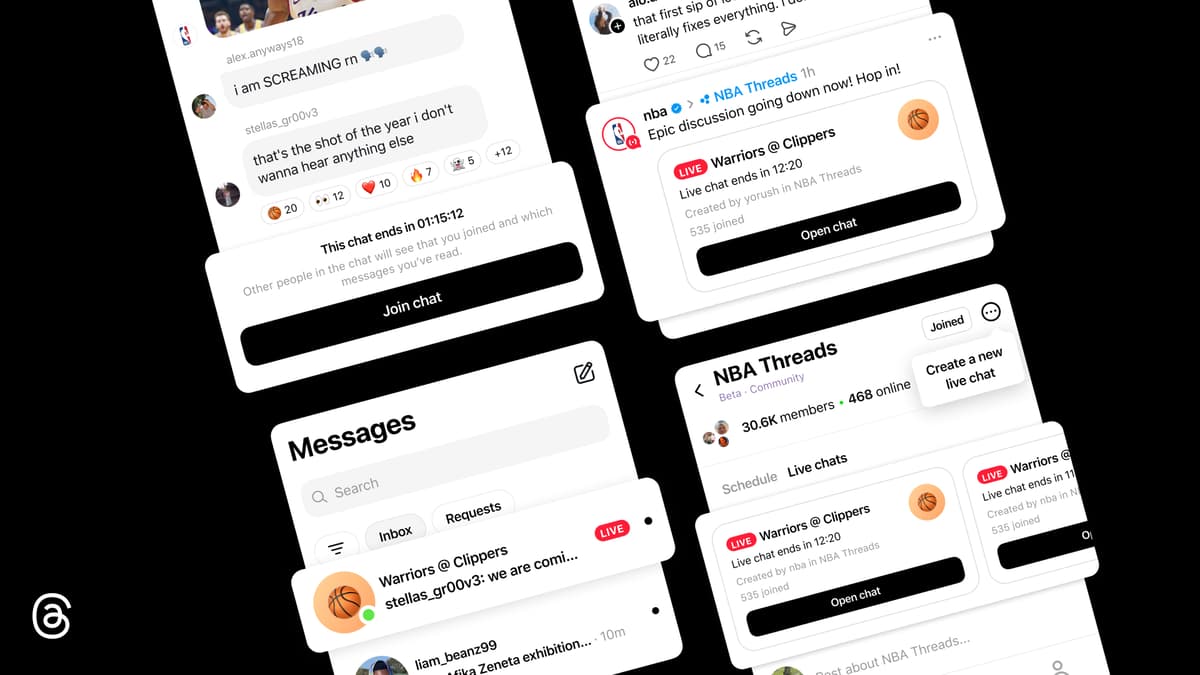 Live Chats on Threads: Because Big Moments Are Better Together