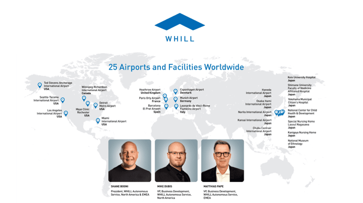 WHILL Accelerates Global Expansion Across North America, EMEA, and Asia, Reaching 25 Airports and Facilities Worldwide