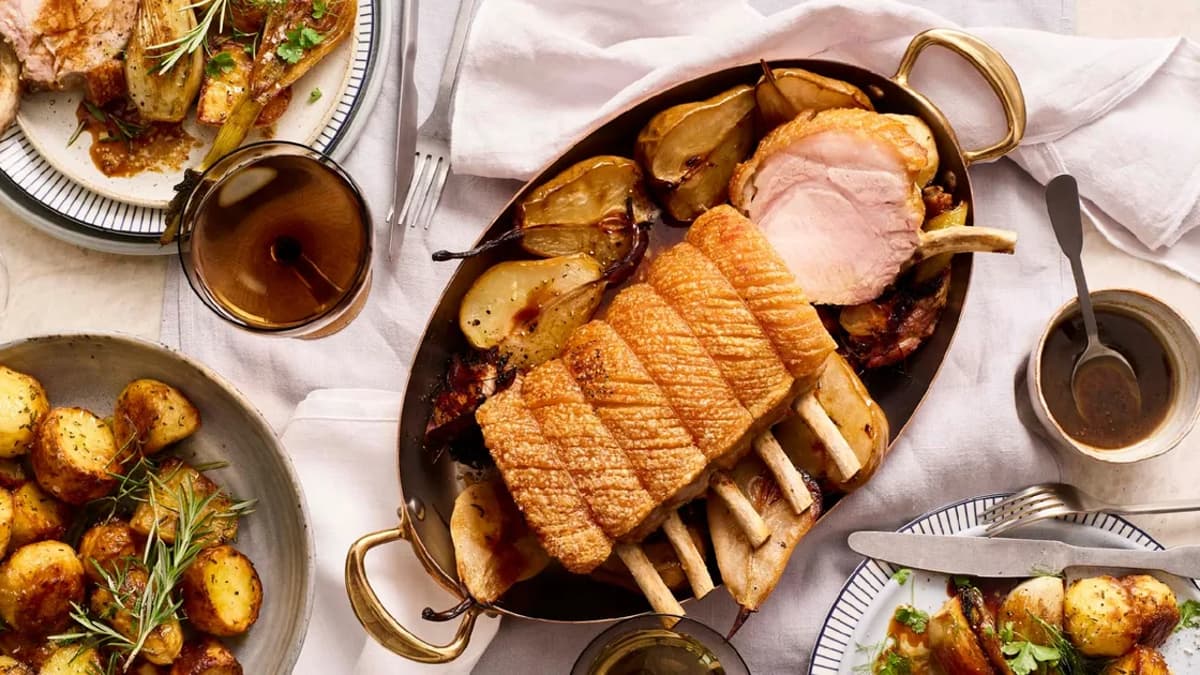 Stephanie Alexander’s Roast Rack of Pork with Pears
