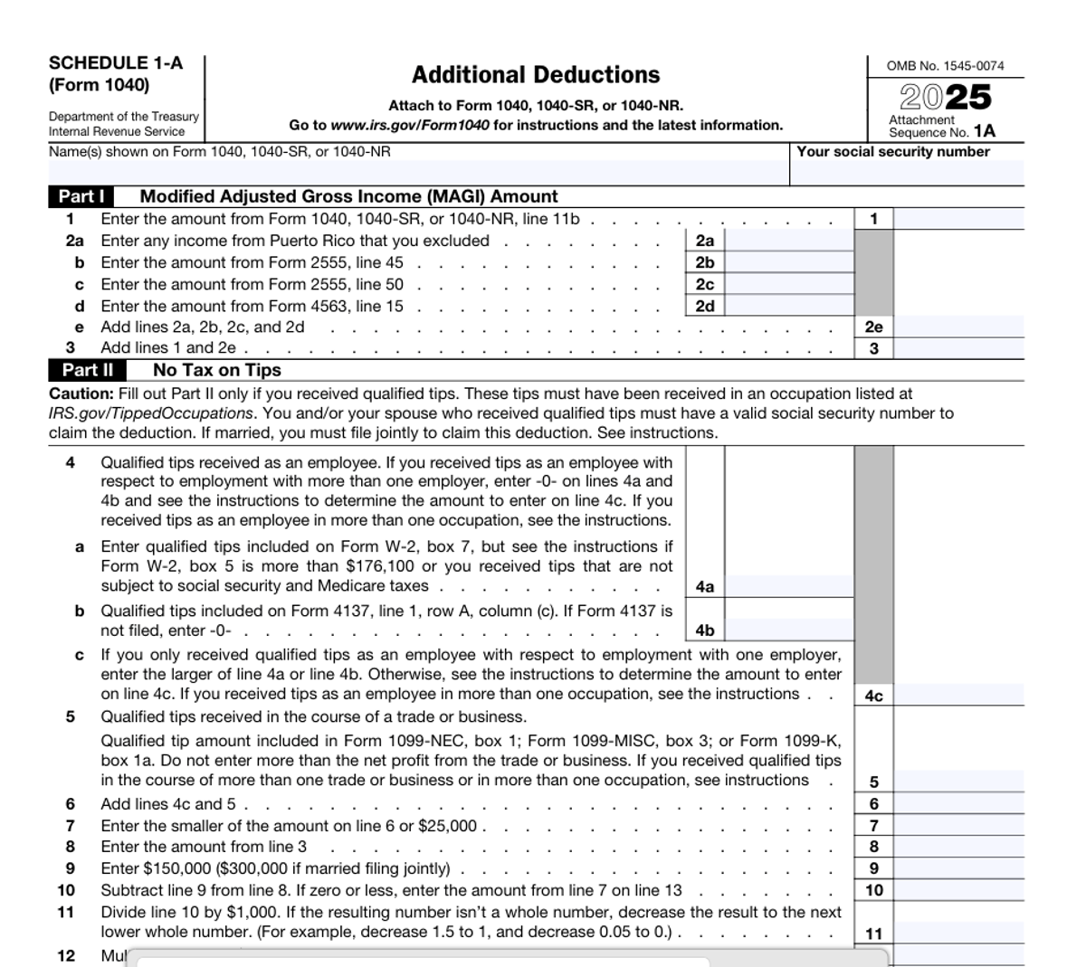 IRS Posts Form for Claiming New Tax Deductions