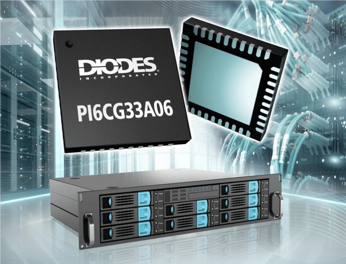 Diodes Launches PCIe 7.0 Clock Generator for AI Servers