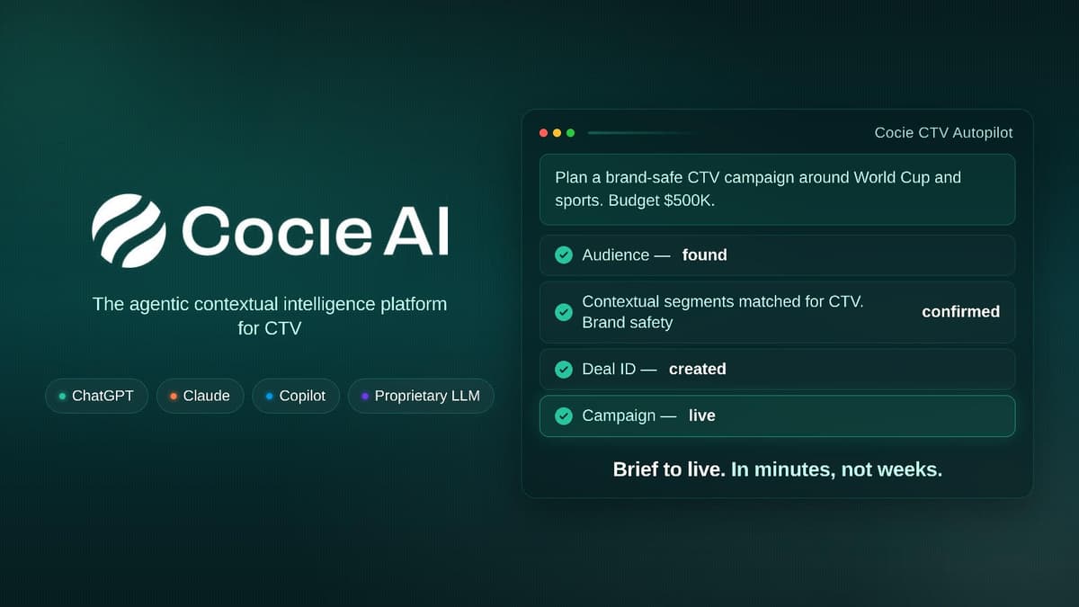 Cocie AI Launches CTV Autopilot, The First Agentic Contextual Intelligence Platform Built for Programmatic CTV