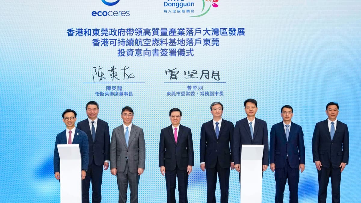 EcoCeres to Invest HK$10 Billion in Sustainable Aviation Fuel Plants in Greater Bay Area