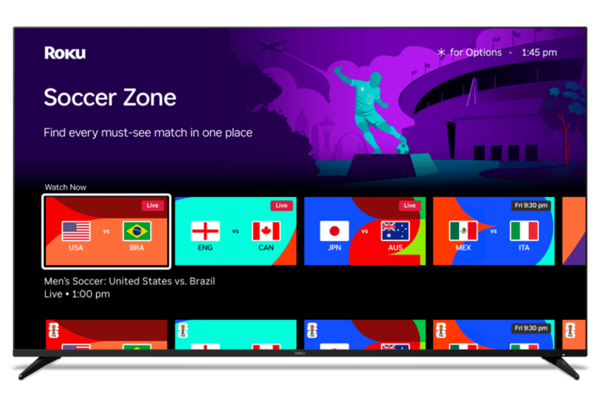 Roku Partners With Fox One For World Cup Soccer Streaming, Bows Hardware, SVOD Bundle