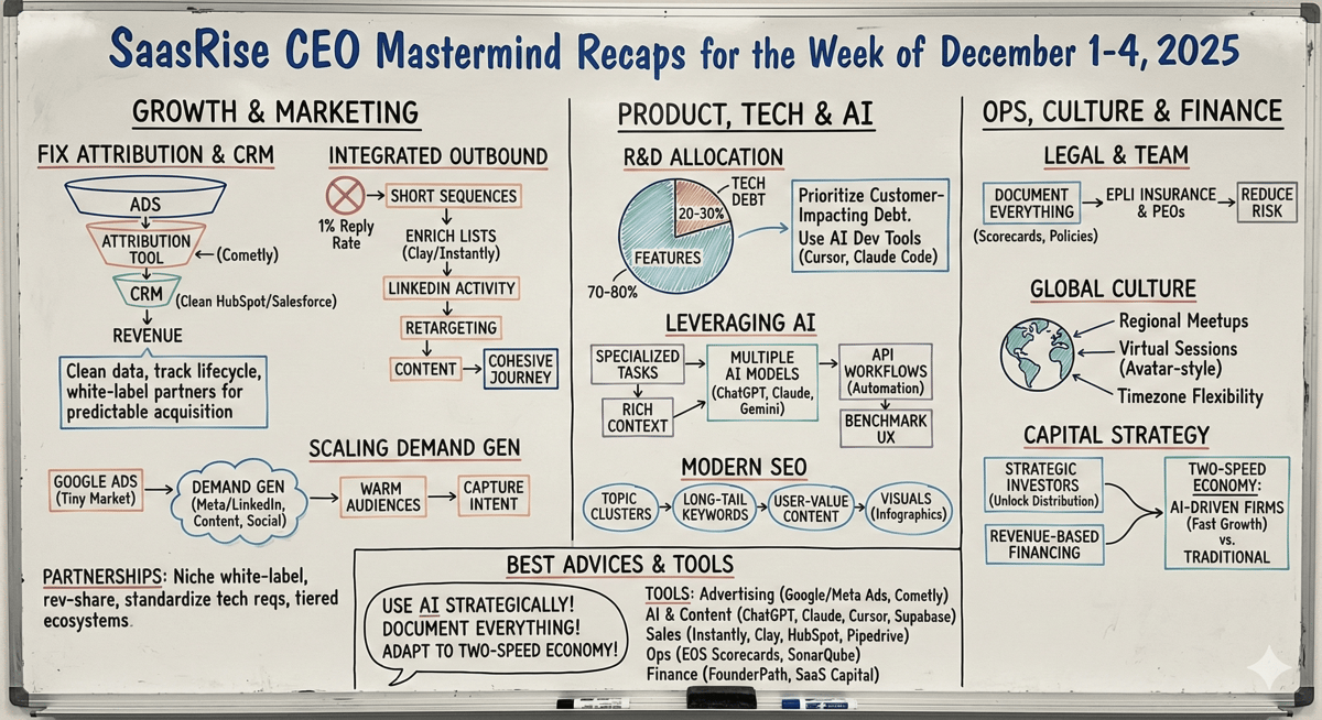SaasRise CEO Mastermind Recaps for the Week of December 1-4, 2025