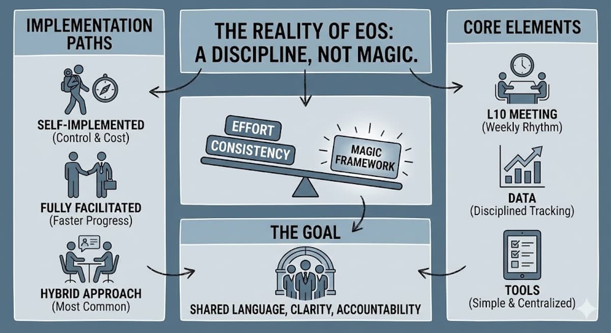 How to Implement EOS in SaaS: How SaaS Founders Actually Make the Entrepreneurial Operating System Work (and Where It Breaks)