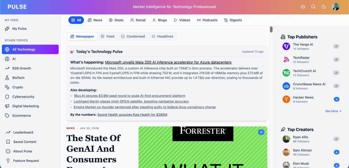 Pulse: The Curated Internet for Smart Professionals
