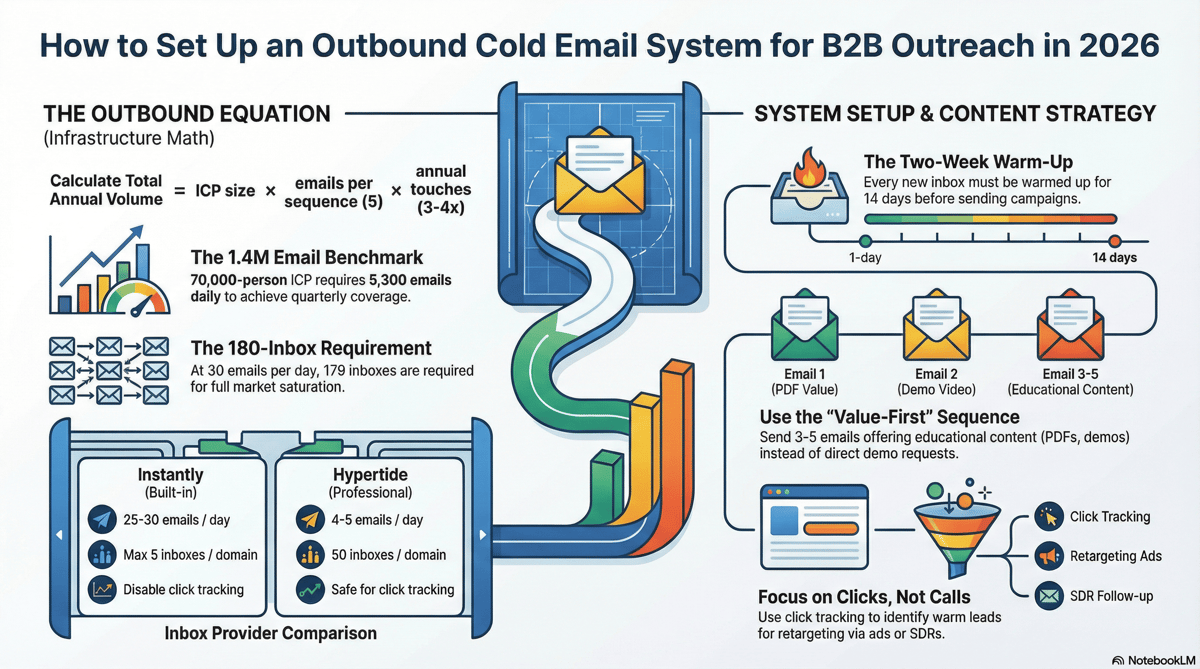 How to Set Up an Outbound Cold Email System for B2B Outreach in 2026