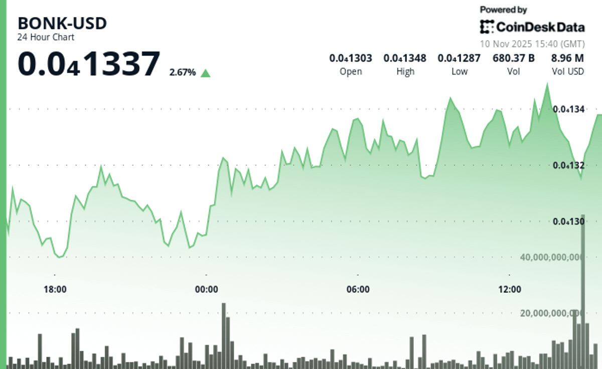 BONK Rises 1.7% as Breakout Momentum Holds