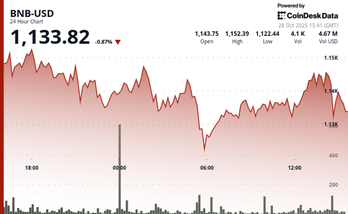 BNB Drops After $1.65B Token Burn, Eyes Resistance Near $1,150