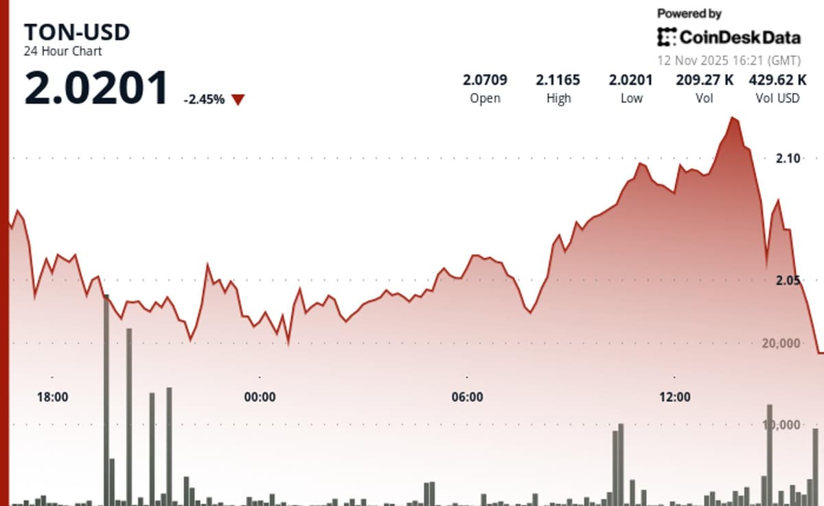 Toncoin Drops 2.4% as Post-Rally Selling Pressure Caps Gains