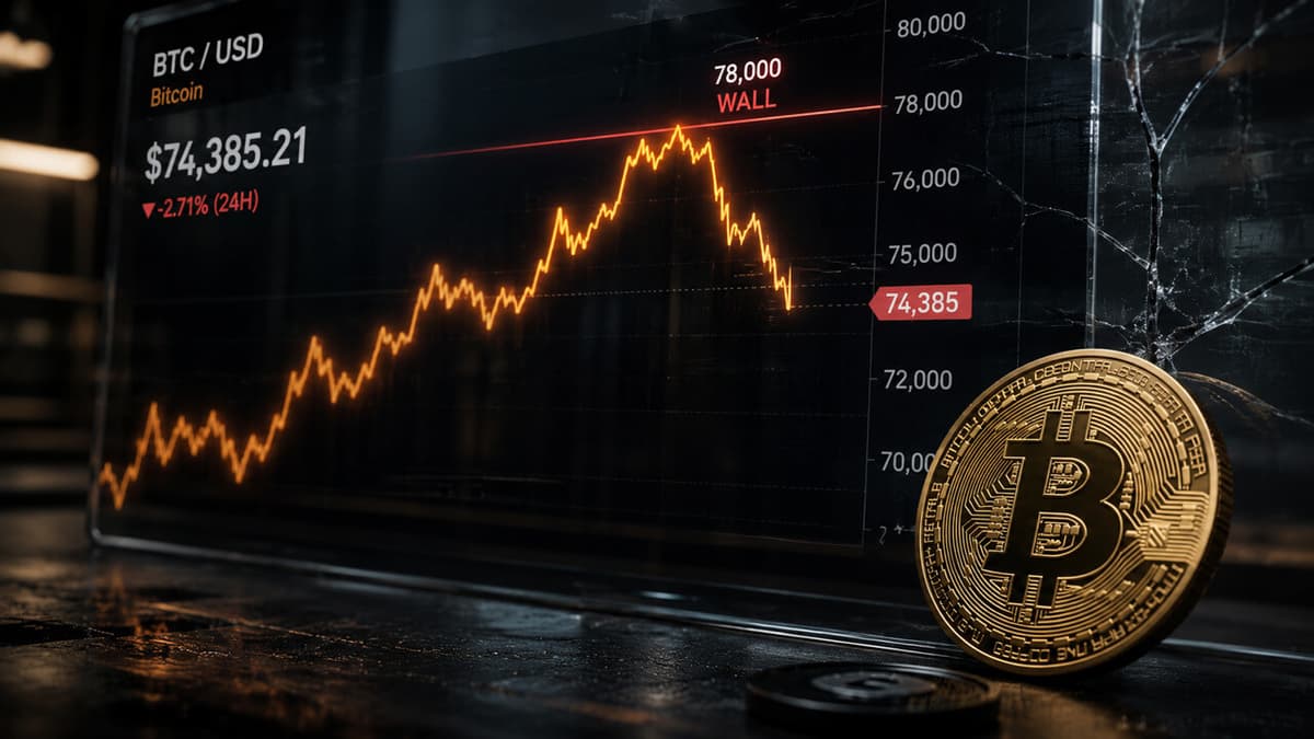 Bitcoin Slips Below $74,000 for the First Time Since April as On-Chain Data Shows Momentum Stalling