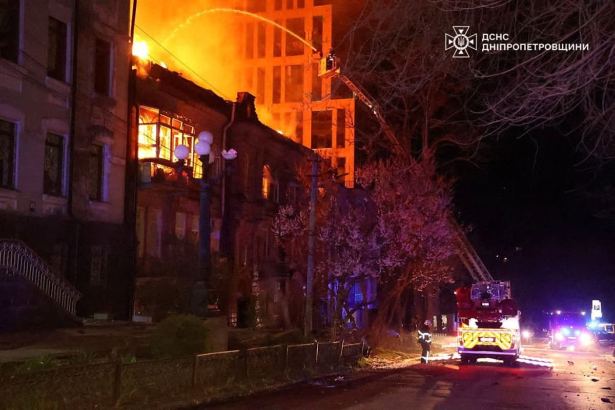 Russian Strikes Kill at Least 2 as Ukraine Targets Drone Factory Inside Russia