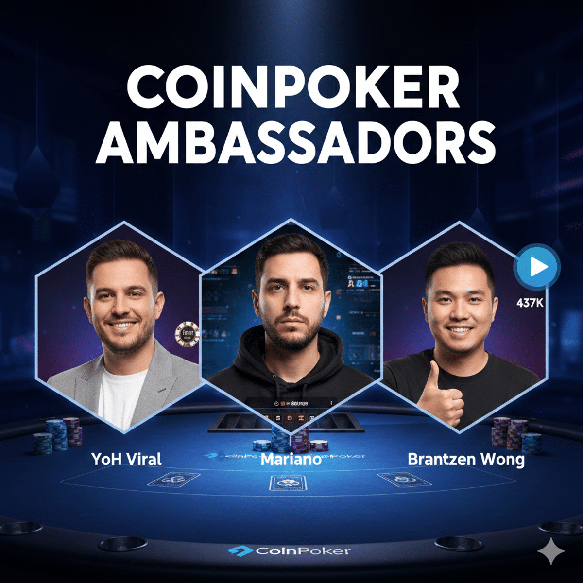 CoinPoker Signs YoH Viral, Mariano, and Brantzen Wong as New Brand Ambassadors