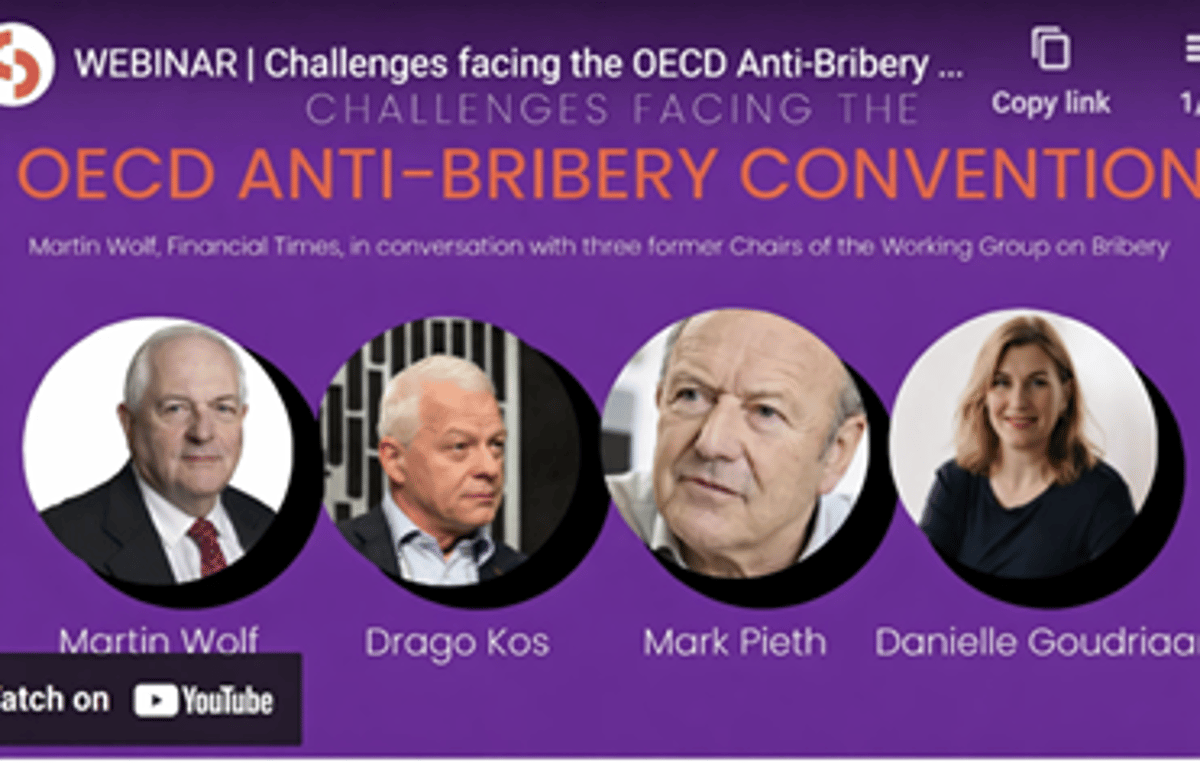 Transcript and Summary of Webinar on Challenges Facing the OECD Antibribery Convention