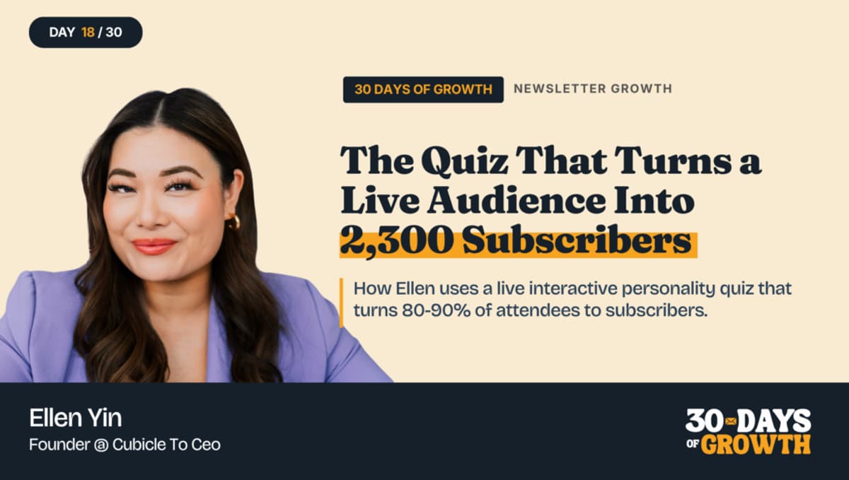 Day 18: The Quiz That Turned A Live Audience Into 2,300 Subscribers