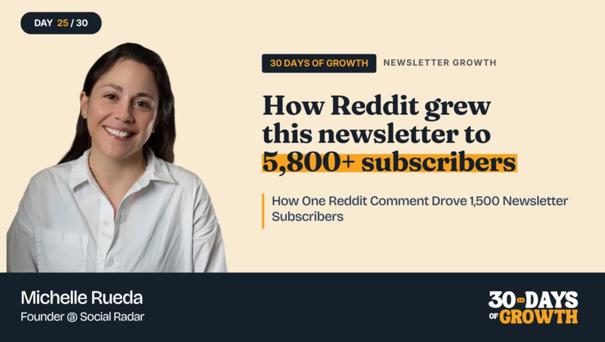 Day 25: How One Reddit Comment Drove 1,500 Newsletter Subscribers
