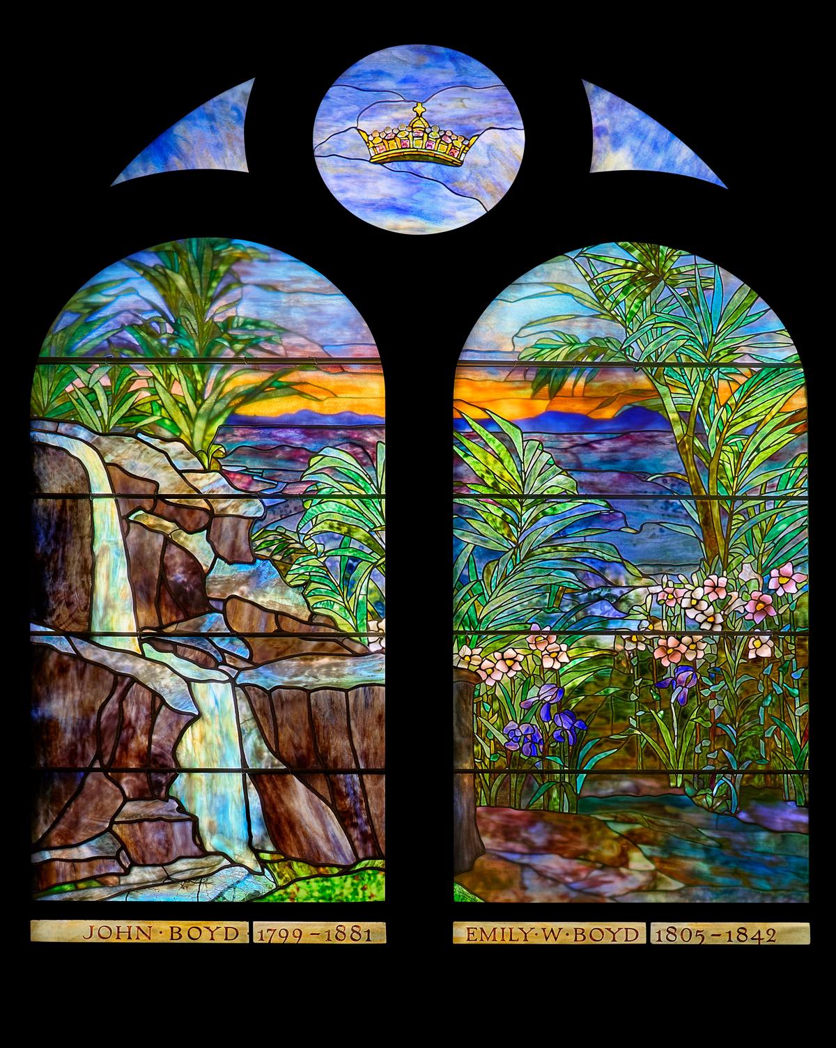A Rare Tiffany Studios Waterfall Window Goes Up for Auction