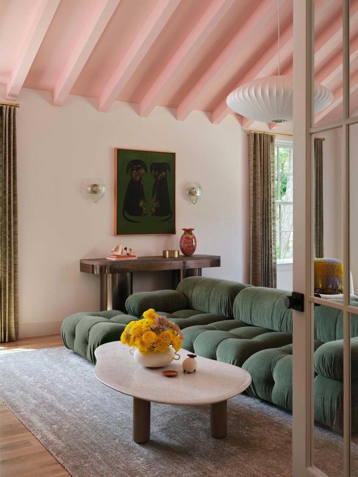 A Bubblegum Pink Ceiling Is the Crown Jewel of This Playful Dallas Renovation