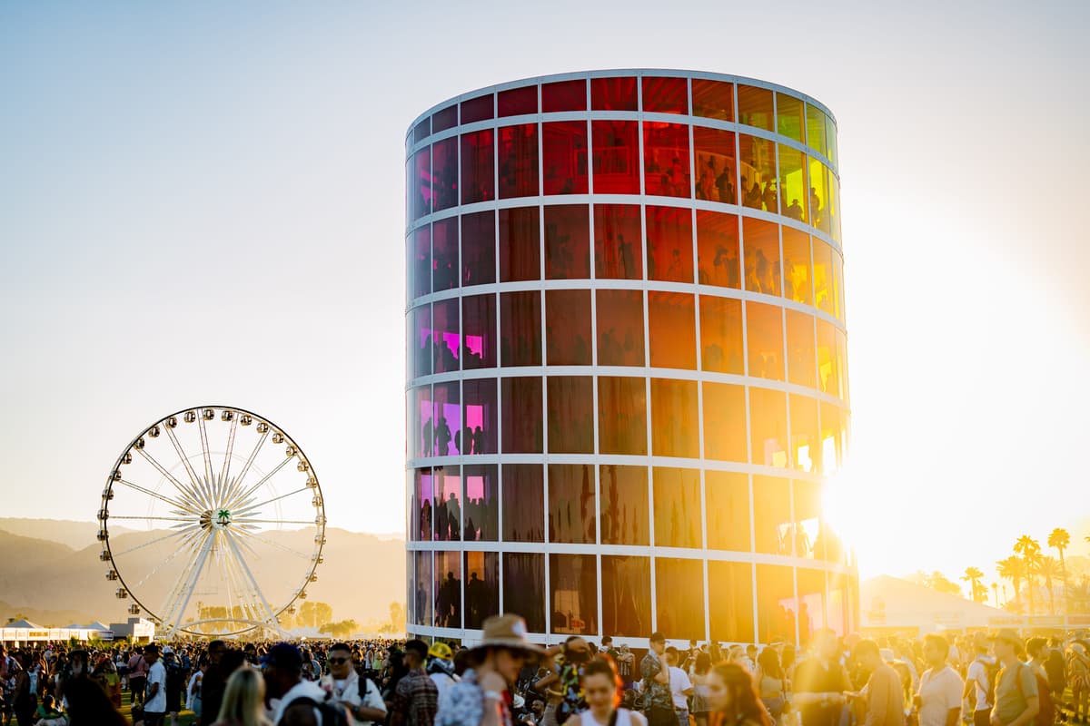 This Guy Ran a 5K—Around the Swirly Rainbow Tower at Coachella