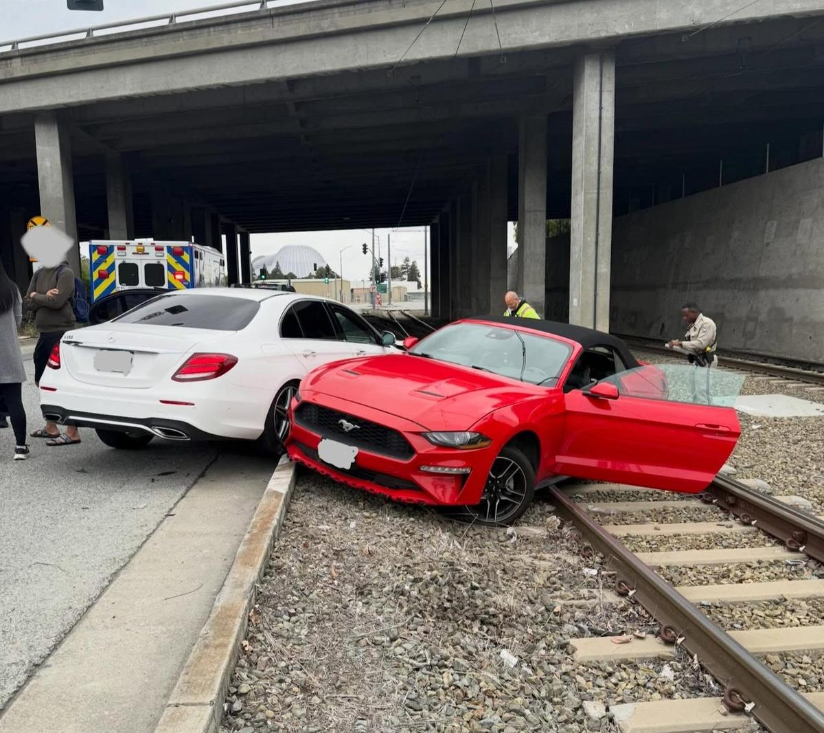 120-MPH Ford Mustang Chase Ends in Crash Onto Railroad Tracks, Driver Blames Being Late for Work: Cops