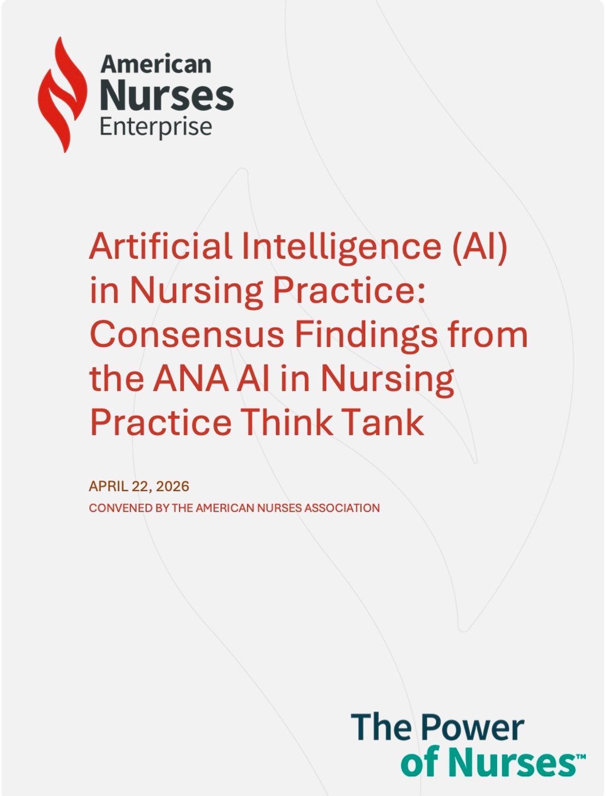 ANA Releases Landmark Consensus Report on Artificial Intelligence in Nursing Practice