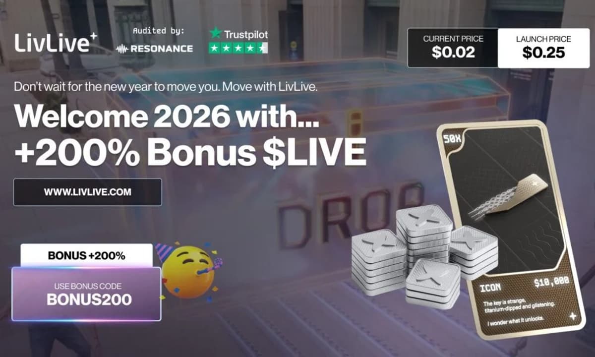 LivLive Raises $2.21M in Token Presale with 200% Bonus