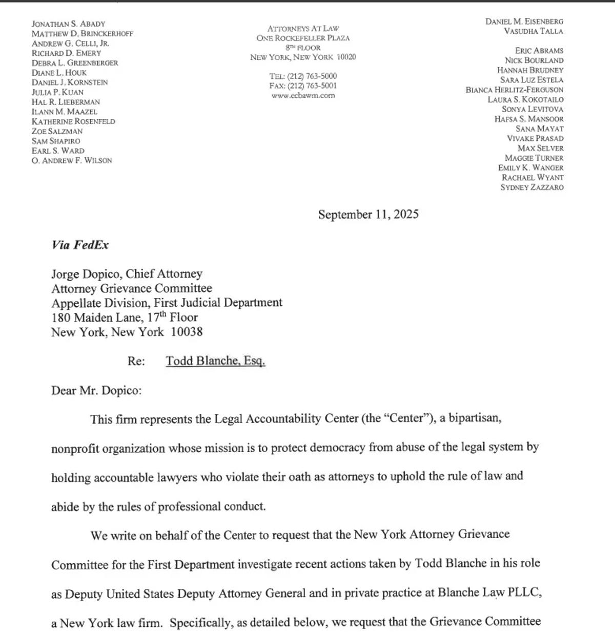 NY Bar Files Complaint Against Deputy AG over Maxwell Interview