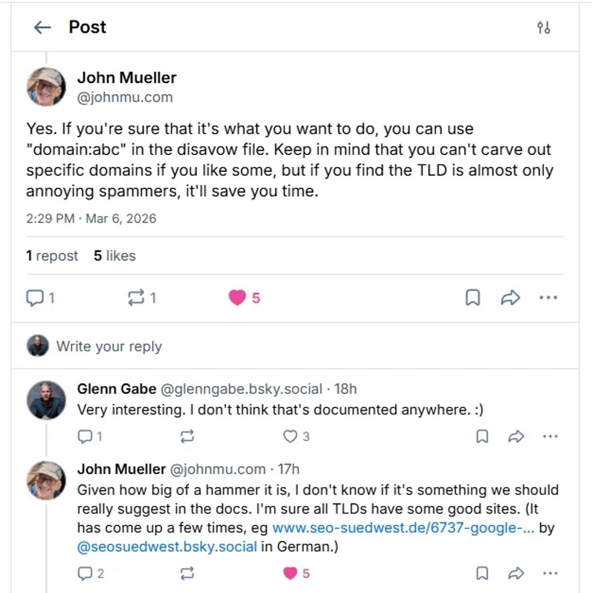 Google Allows Whole‑TLD Disavowals, But It’s Overkill
