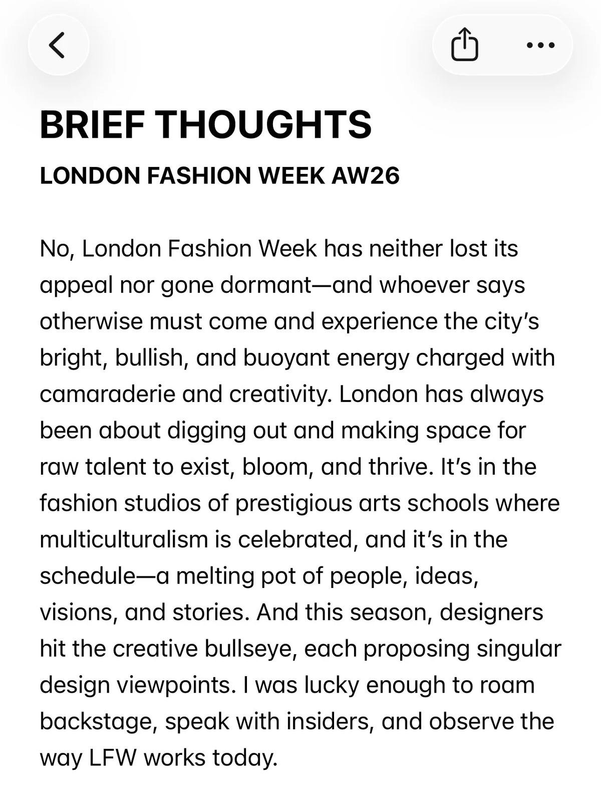 Quick Take on LFW AW26 While in Paris