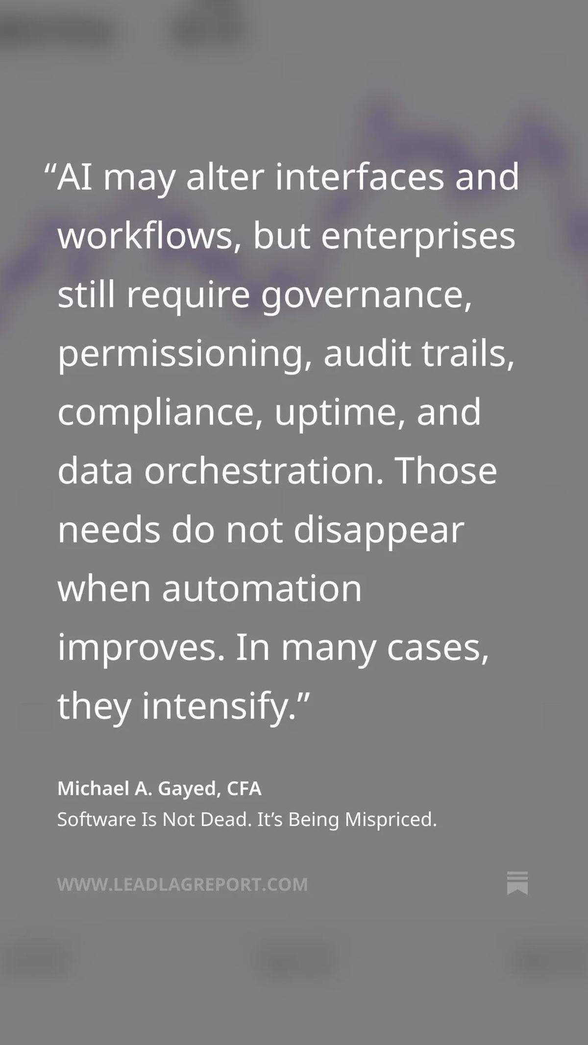 Software’s Value Mispriced; Embedded Platforms Gain From AI