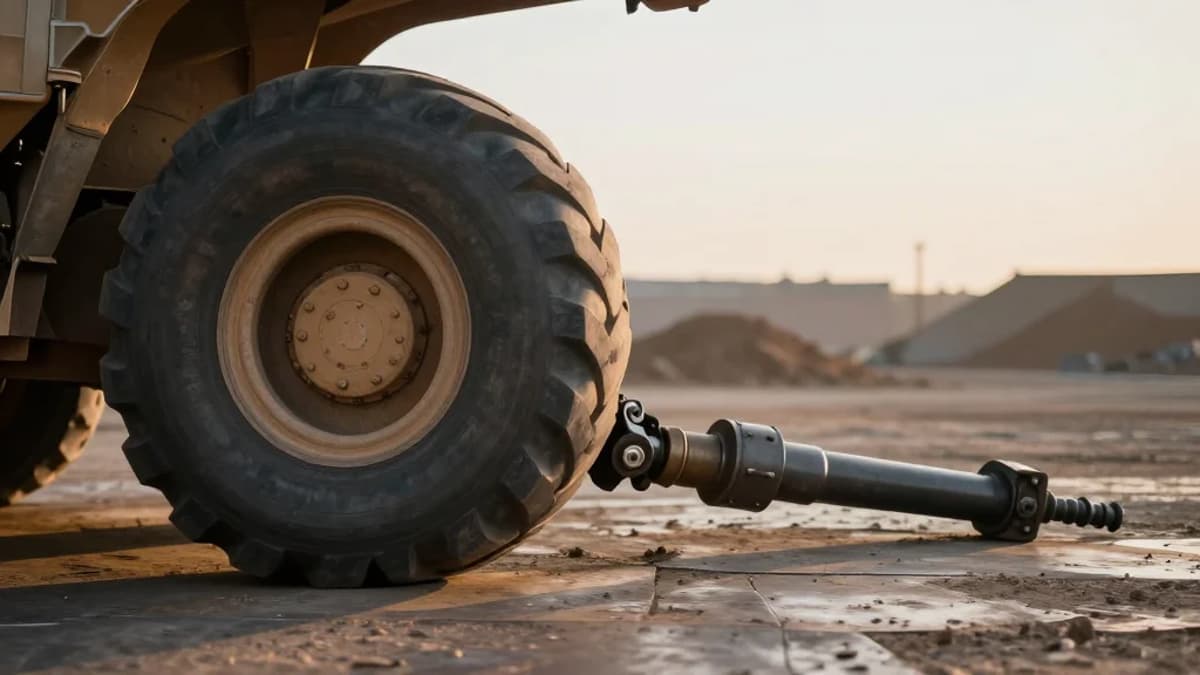 Haul Truck Dislodges From Jacks During Tyre Change