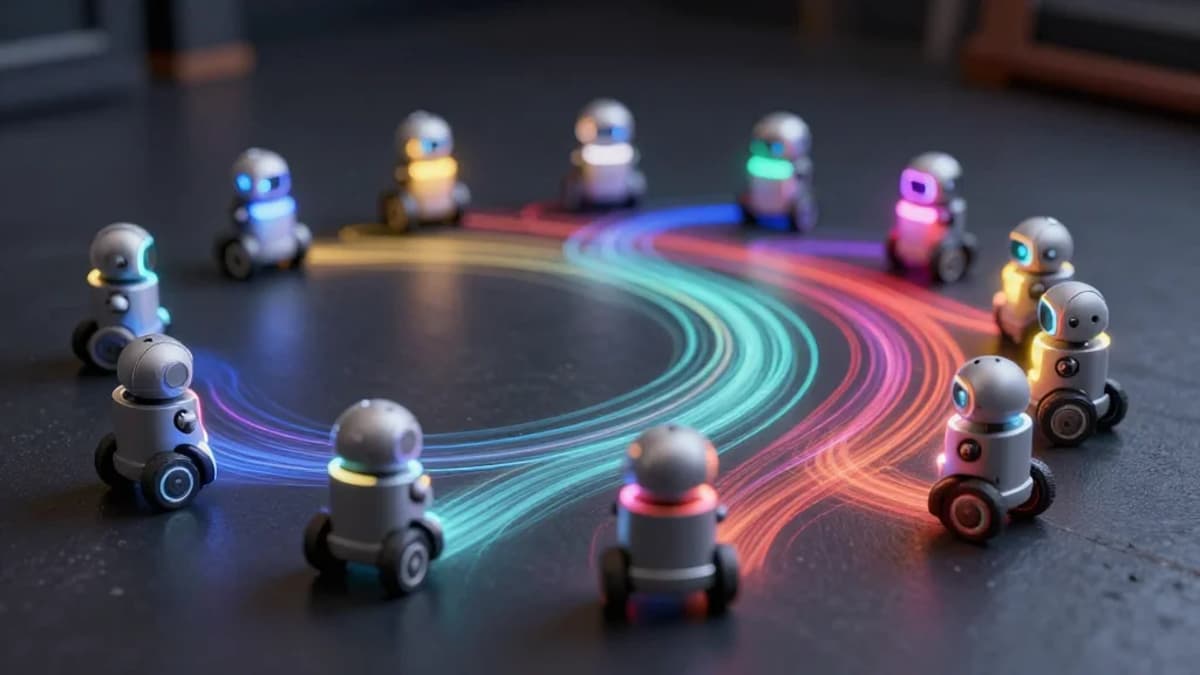 Robot Swarms Turn Music Into Moving Light Paintings