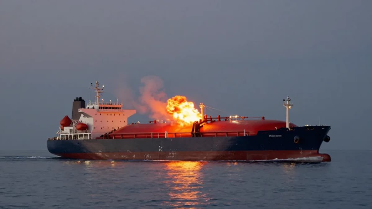 Russian LNG Tanker Arctic Metagaz Explodes in Mediterranean