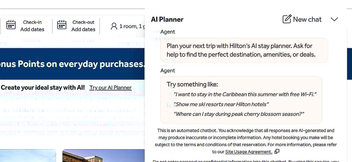 Hilton Introduces the Hilton AI Planner
