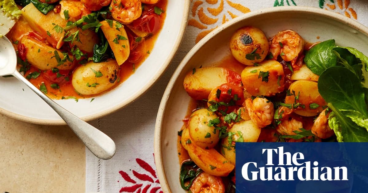 Georgina Hayden’s Quick and Easy Recipe for Smoky Prawn, New Potato and Spinach Stew | Quick and Easy