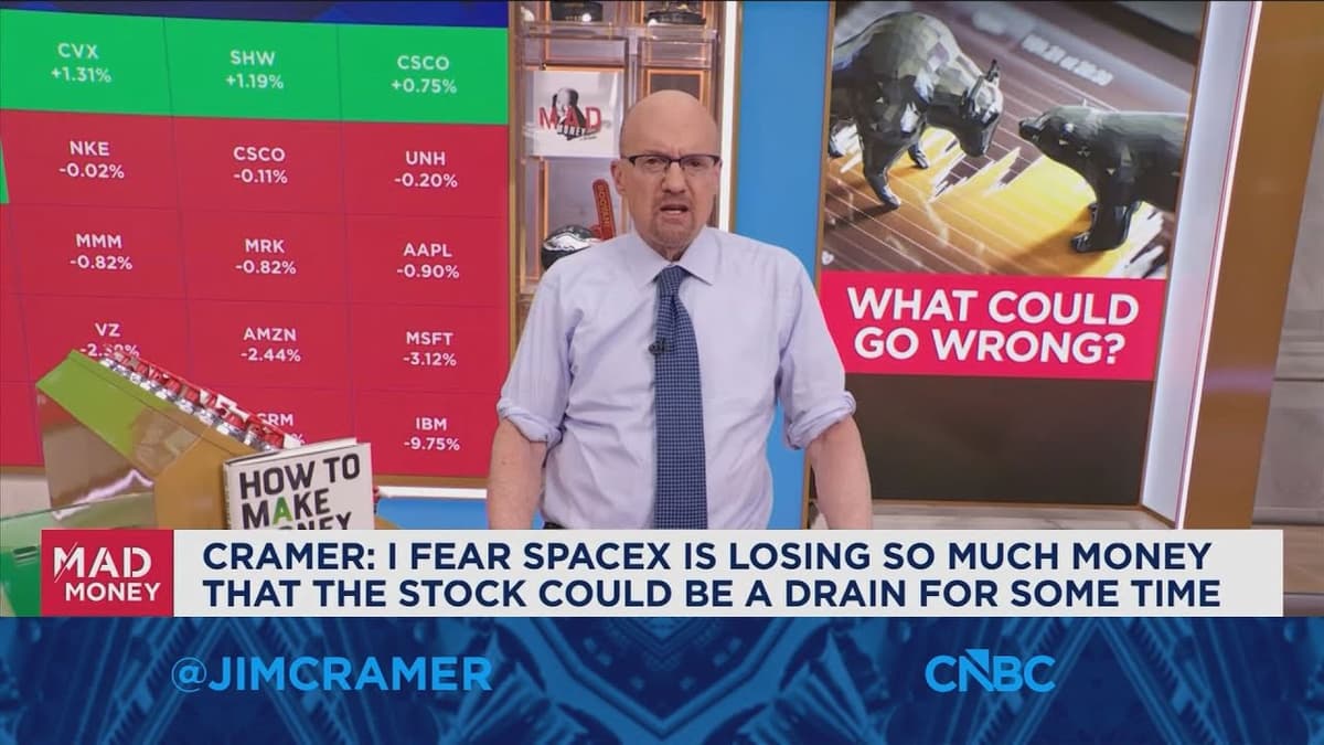 Jim Cramer: I Fear SpaceX Is Losing so Much Money the Stock Could Be a Drain for some Time