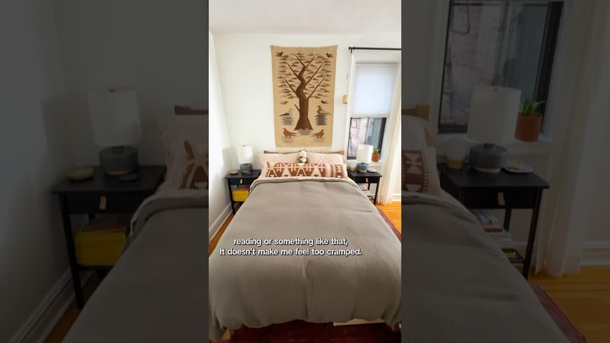 Here’s How This Couple Carved Out Their Bedroom Space in Their Small Studio Apartment #smallspace