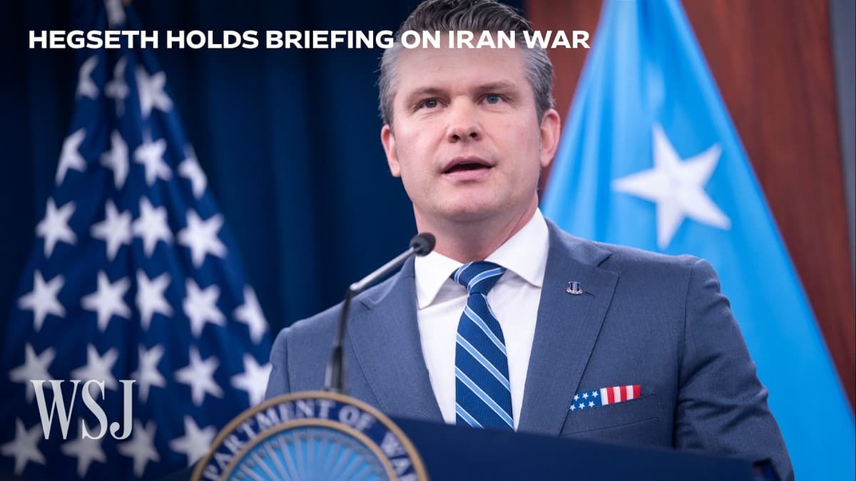 Watch Live: Pete Hegseth and Gen. Caine Hold Briefing on Iran War | WSJ