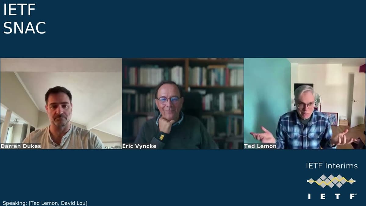 IETF Interim: Stub Network Auto Configuration for IPv6 (SNAC) 2026-04-16 13:00