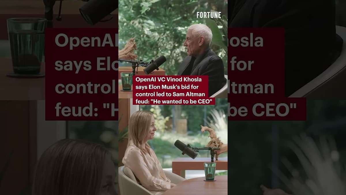 Early OpenAI VC Vinod Khosla: Elon Musk's Bid for Control Led to the Sam Altman Feud #ElonMusk #AI