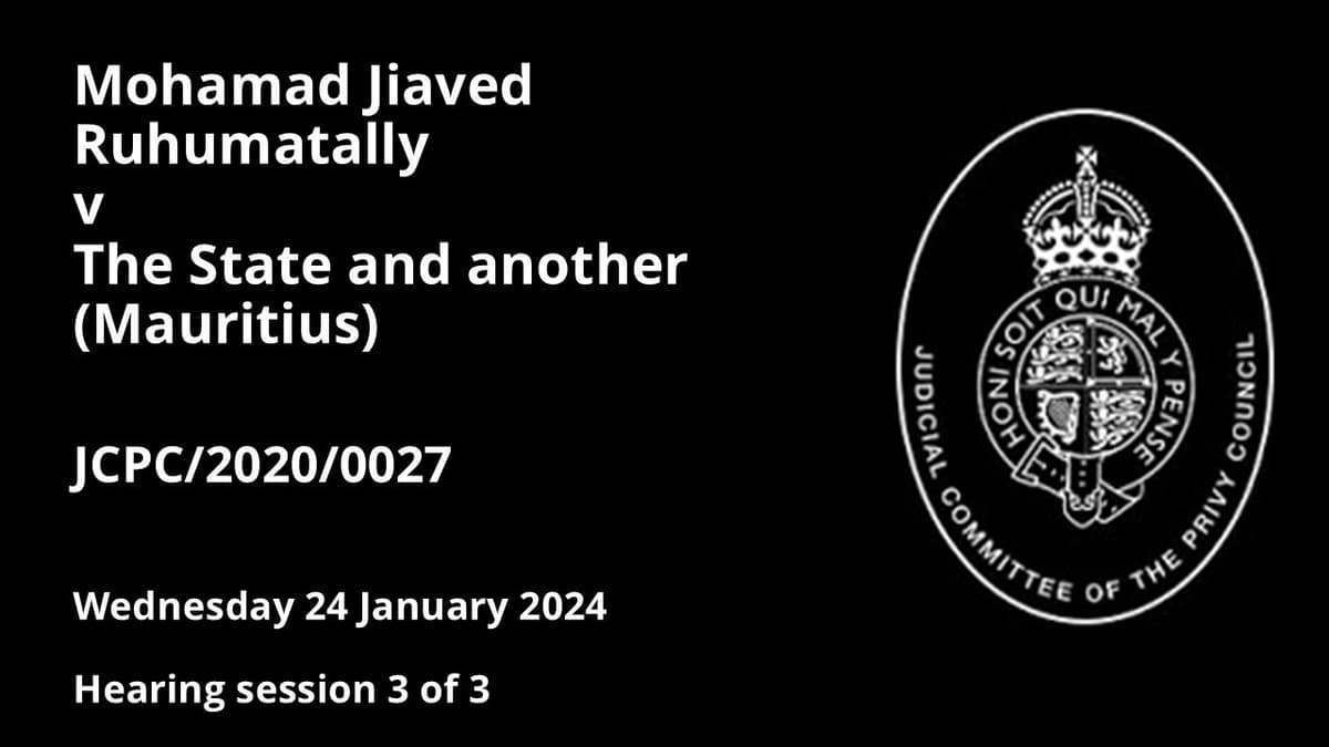 Mohamad Jiaved Ruhumatally v The State and Another (Mauritius)