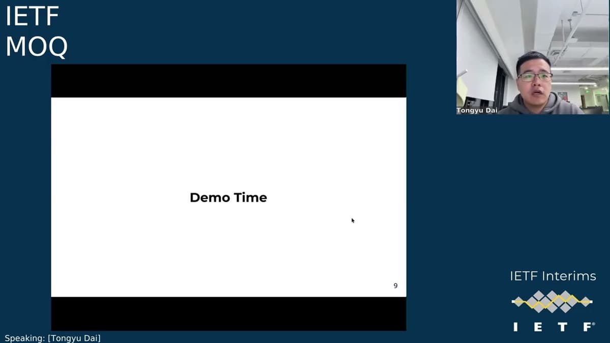 IETF Interim: Media Over QUIC (MOQ) 2026-03-30 16:30