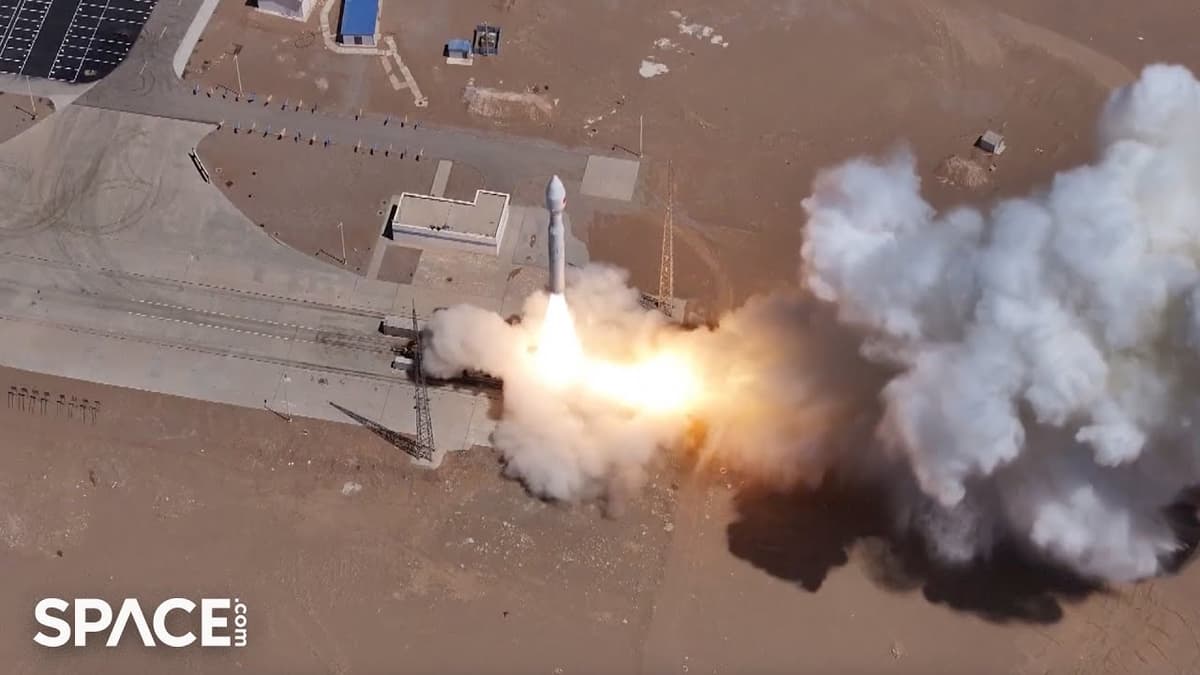 China Launches 8 Satellites in Amazing Overhead View