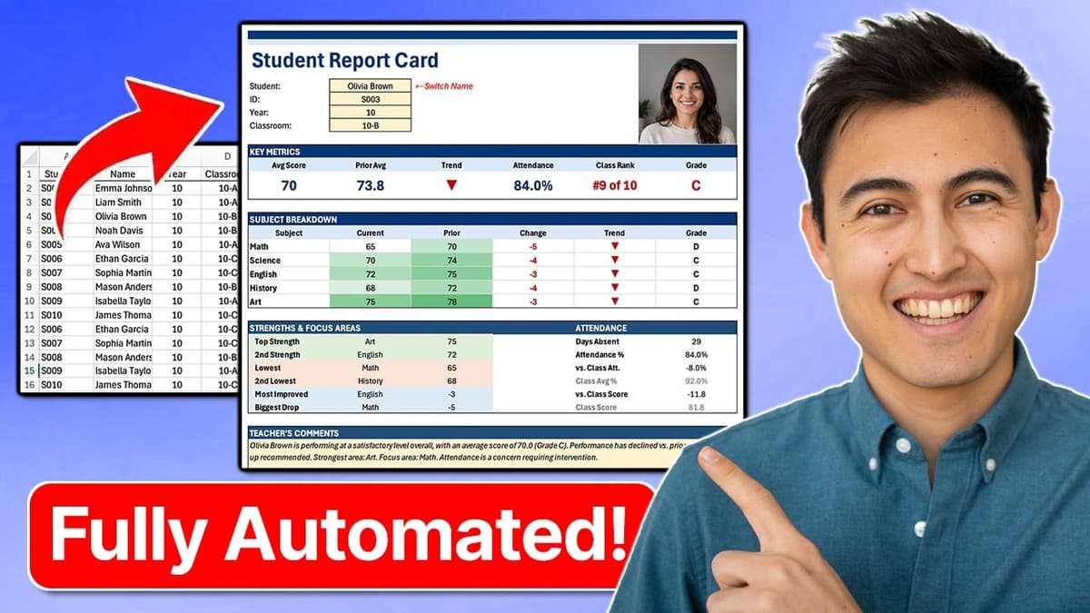 Make a Dynamic Report Card in Excel