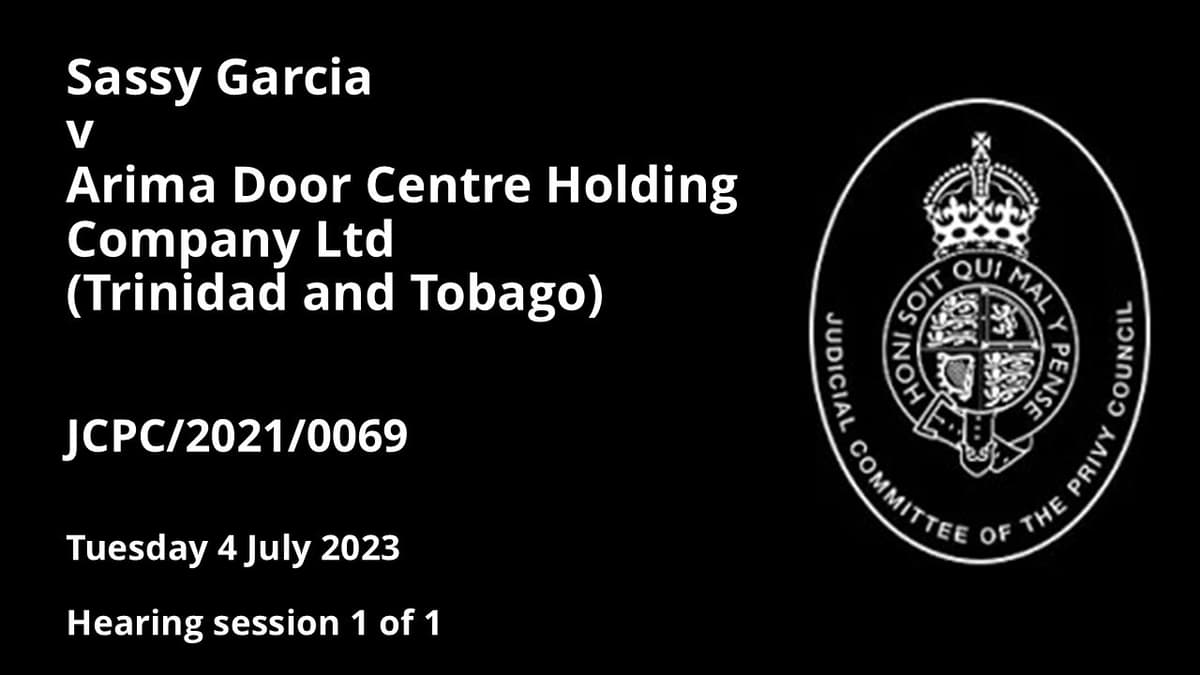 Sassy Garcia v Arima Door Centre Holding Company Ltd (Trinidad and Tobago)