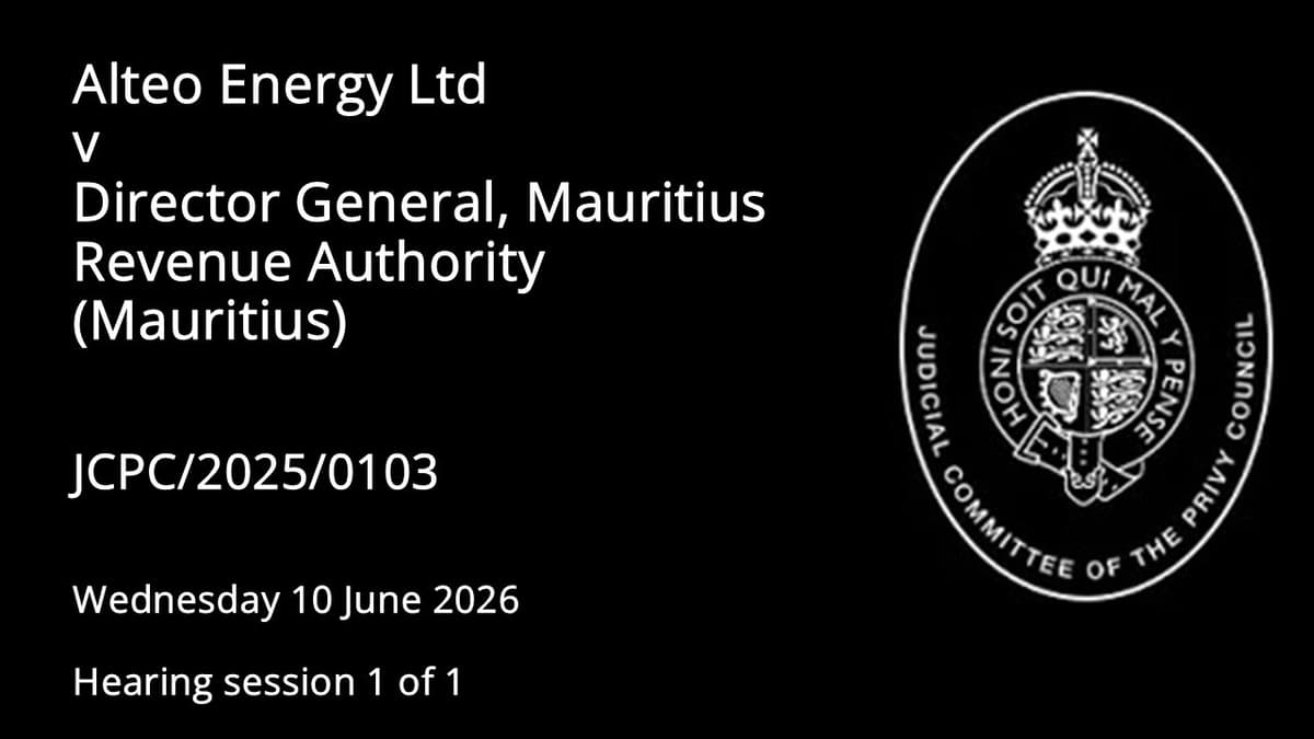 Alteo Energy Ltd v Director General Mauritius Revenue Authority (Mauritius)