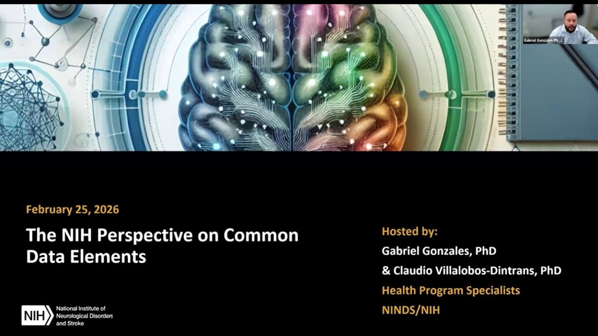 NINDS Preclinical CDEs/Data Standards: The NIH Perspective on Common Data Elements