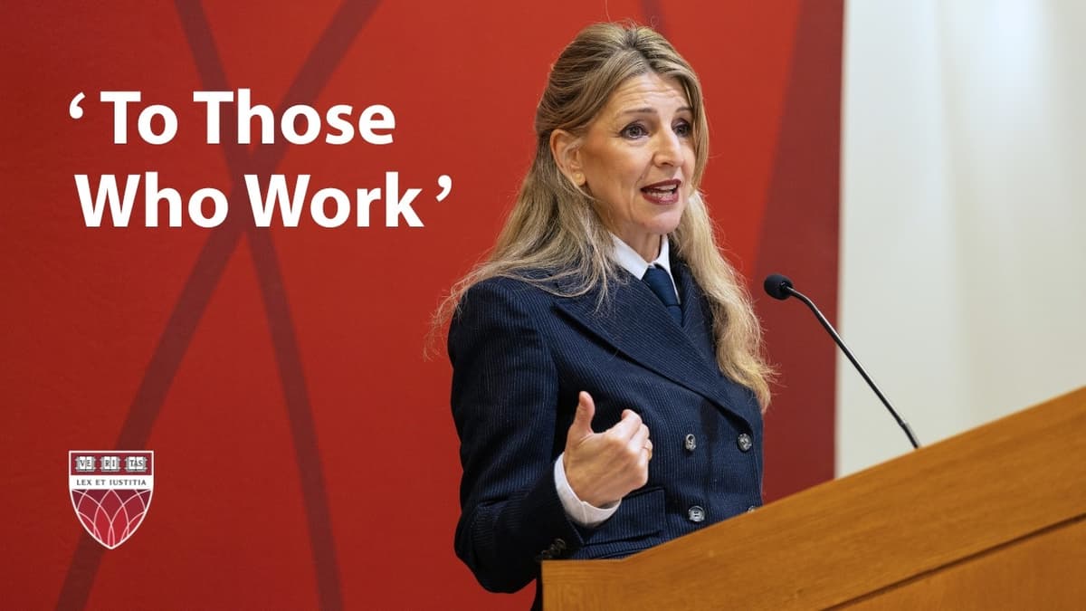 A Democracy Needs Empowered Workers to Thrive: Spain's Labor Minister Yolanda Díaz Pérez