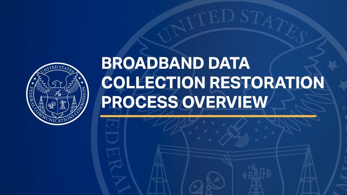 Broadband Data Collection Restoration Process Overview